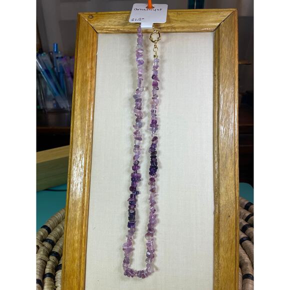 New, Ombre Amethyst Necklace, Natural, Purple, White, 21.5", Artisan Made, Gems - Picture 1 of 1